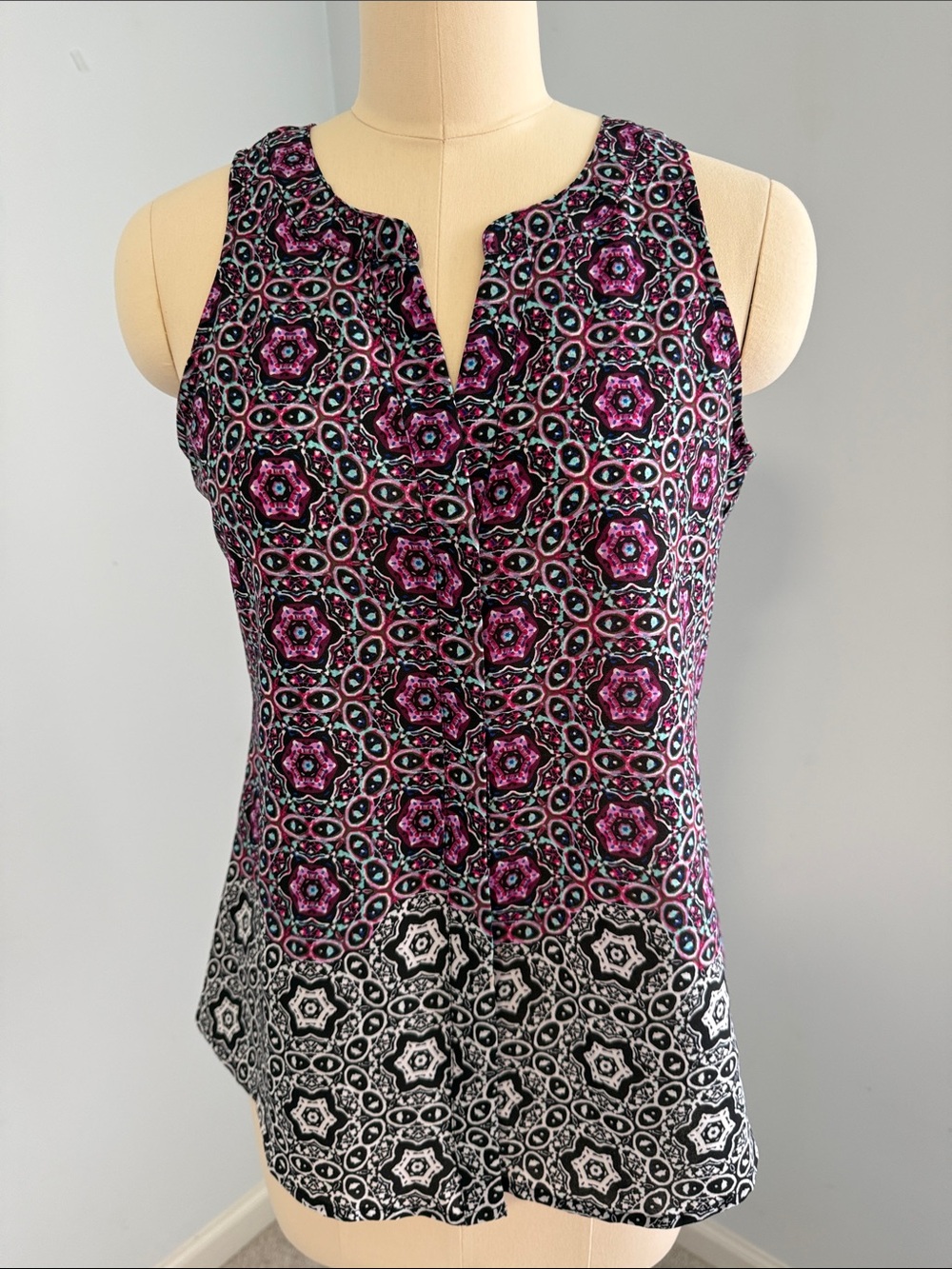 Sanctuary Clothing Sleeveless Purple Medallion Print Women's Top SZS